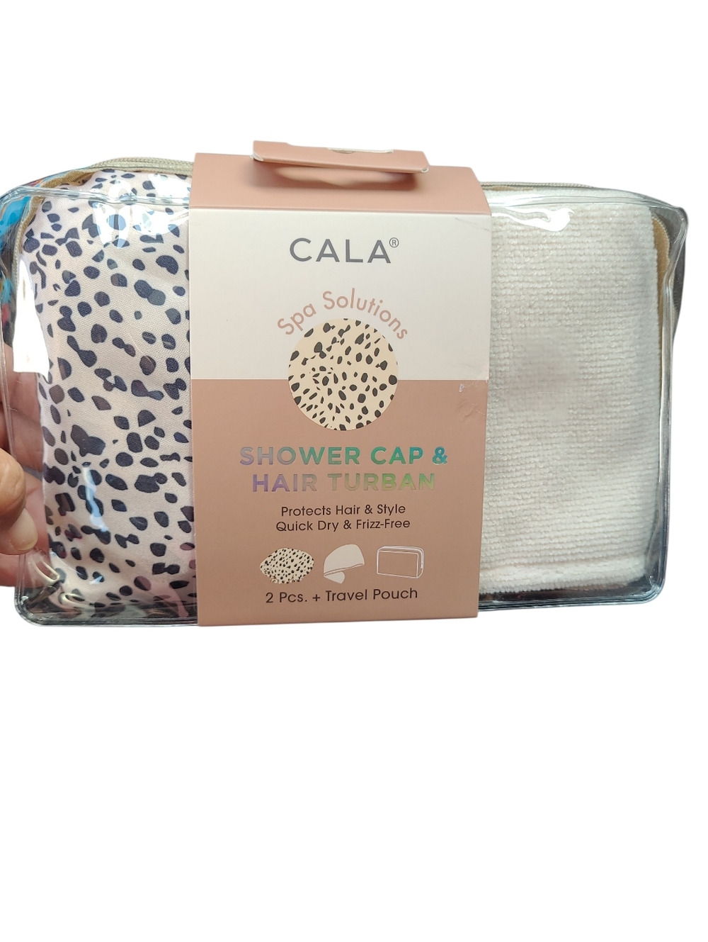 CALA Shower Cap & Hair Turban - Leopard & Cream